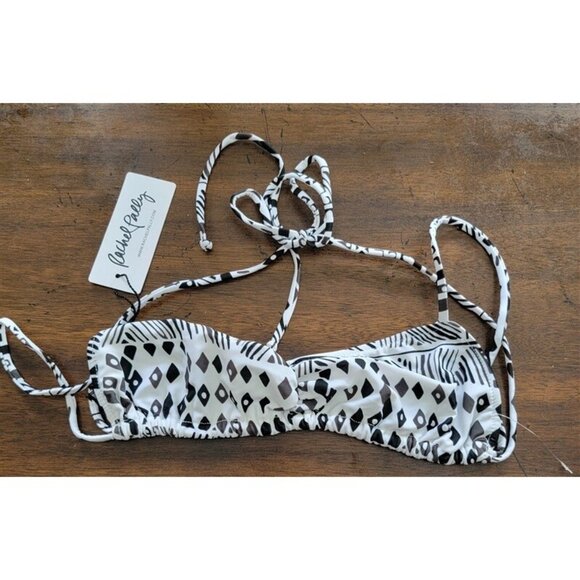 NWT Rachel Pally S Vanuata Gray Aloha Bandeau Bikini Swim Top 123481 - Picture 1 of 2